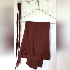 Rachel Zoe brown knit spandex stretch pant elastic waist 8